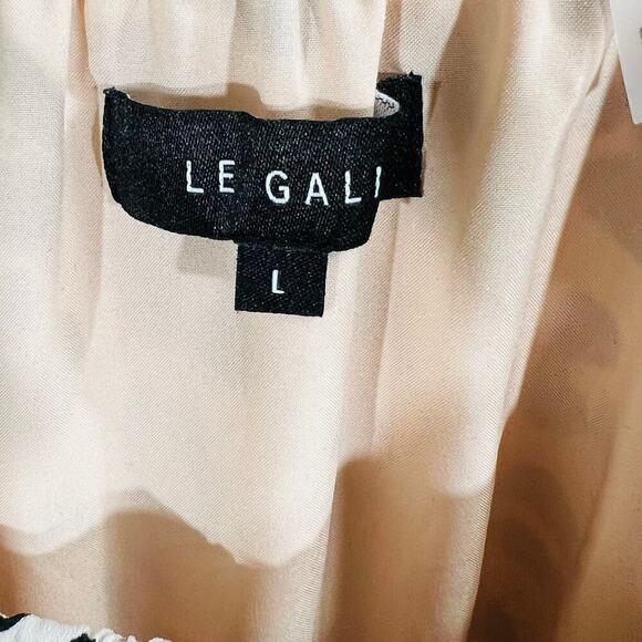 Le Gali Flounce Dress Animal Print Chiffon Off Shoulder Size L - Picture 7 of 9